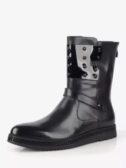 Men's Ankle Boots Shoes Work Boots Cowhide Chic Black