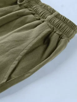 Men's Beach Cargo Shorts Elastic Waist Lightweight Summer Shorts With Pockets