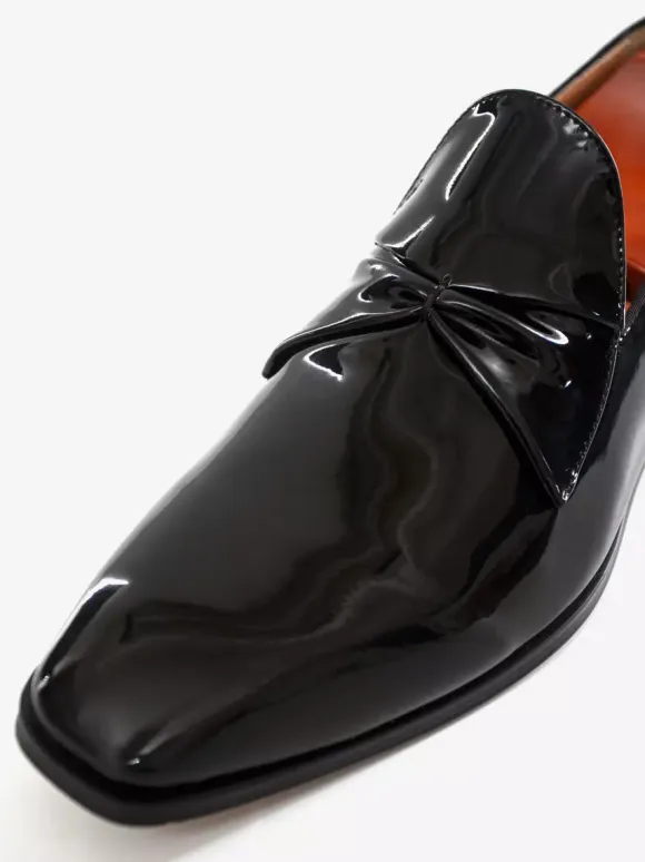 Mens Belgian Loafer Shoes Black Glossy Patent Leather Prom Party Wedding Groom Shoes