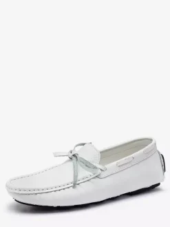 Mens Belgian Loafers Spike Faux Leather Lace Up Deck Shoes Lightweight Slip Resistant Flexible Slip-on Penny Shoes