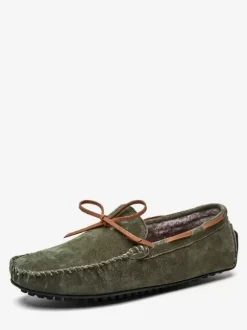 Men's Belgian Loafer Tie Moccasin Driving Loafers
