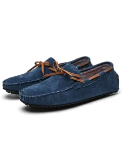 Men's Belgian Loafer Tie Moccasin Driving Loafers