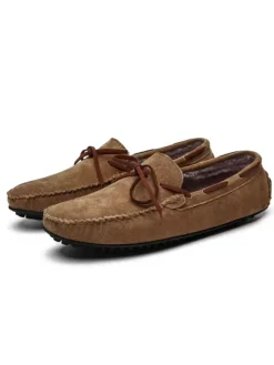 Men's Belgian Loafer Tie Moccasin Driving Loafers