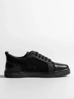 Men's Blac Casual Shoes Round Toe Lace Up Low Top Skate Sneakers