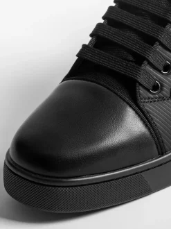 Men's Blac Casual Shoes Round Toe Lace Up Low Top Skate Sneakers