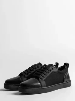 Men's Blac Casual Shoes Round Toe Lace Up Low Top Skate Sneakers