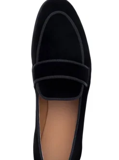 Mens Black Loafers Suede Round Toe Slip on Prom Party Wedding Shoes