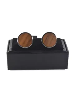 Men's Black Wooden Cufflinks