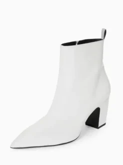 Mens Boots Block Heel Black Pointed Toe Rock Style Dress Short Boots