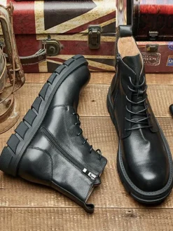 Men's Boots Chelsea Boots Black Round Toe