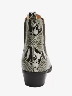Men's Boots Chelsea Boots Snake Print Cowhide Pointed Toe Zipper Ankle Short Dress Boots