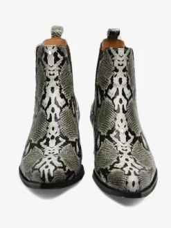 Men's Boots Chelsea Boots Snake Print Cowhide Pointed Toe Zipper Ankle Short Dress Boots