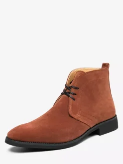 Men's Boots Chukka Boots Suede Leather Round Toe