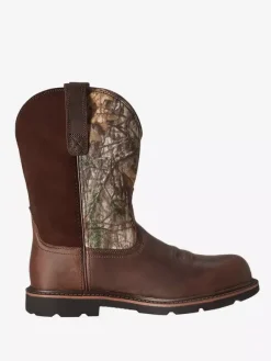 Men's Boots Cowboy Boots Chocolate Round Toe Mid Calf Boots