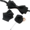 Men's Bowties - Lapel Flower - Pocket Square 3 Piece Set