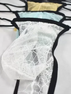 Men's Briefs Solid Spider Web Pattern Nylon