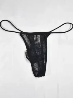 Men's Briefs Solid Spider Web Pattern Nylon
