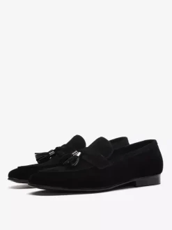 Men's Brown Loafers Tassel Round Toe Micro Suede Loafer Shoes