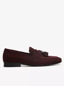Men's Brown Loafers Tassel Round Toe Micro Suede Loafer Shoes