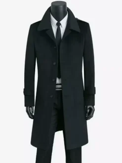 Men's Camel Chic Slim Fit Long Slim Fit Coats