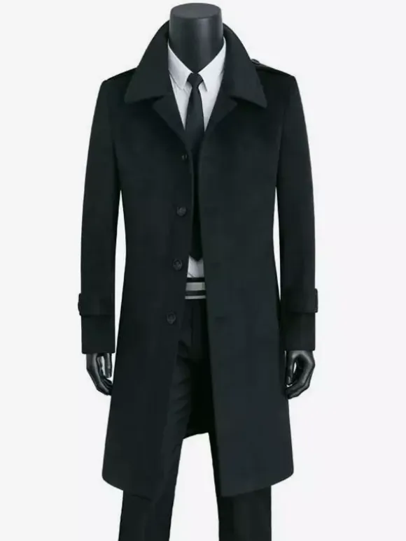 Men's Camel Chic Slim Fit Long Slim Fit Coats