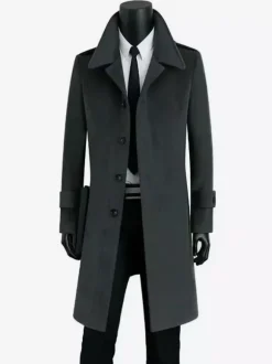Men's Camel Chic Slim Fit Long Slim Fit Coats
