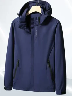 Men's Casual Long Sleeve Hoodie Zipped Hooded Jacket