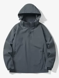 Men's Casual Long Sleeve Hoodie Zipped Hooded Jacket