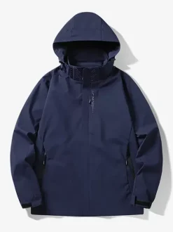 Men's Casual Long Sleeve Hoodie Zipped Hooded Jacket