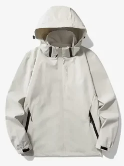 Men's Casual Long Sleeve Hoodie Zipped Hooded Jacket