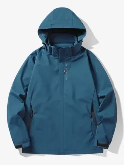 Men's Casual Long Sleeve Hoodie Zipped Hooded Jacket