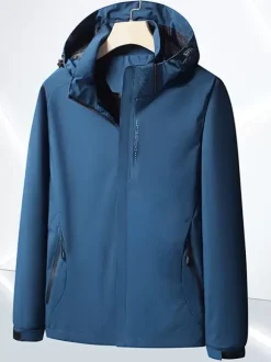 Men's Casual Long Sleeve Hoodie Zipped Hooded Jacket