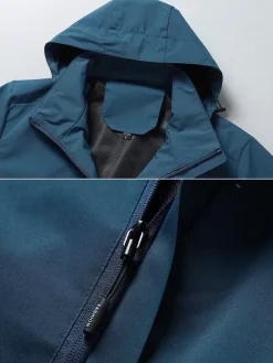 Men's Casual Long Sleeve Hoodie Zipped Hooded Jacket