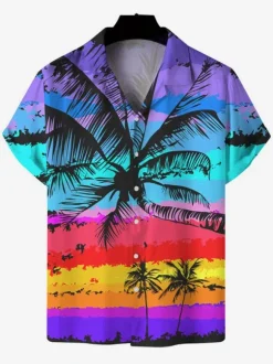 Men's Casual Shirt Casual Printed Yellow Men's Shirts