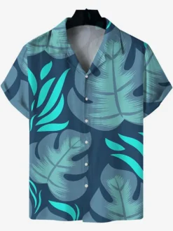 Men's Casual Shirt Casual Printed Yellow Men's Shirts
