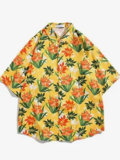 Men's Casual Shirt Chic Printed Green Men's Shirts