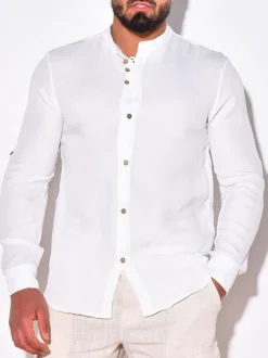 Men's Casual Shirt Turndown Collar Casual Blue Men's Shirts