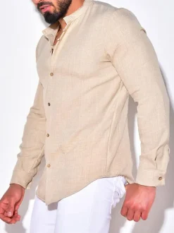 Men's Casual Shirt Turndown Collar Casual Blue Men's Shirts
