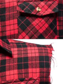 Men's Casual Shirt Turndown Collar Casual Plaid Red Men's Shirts