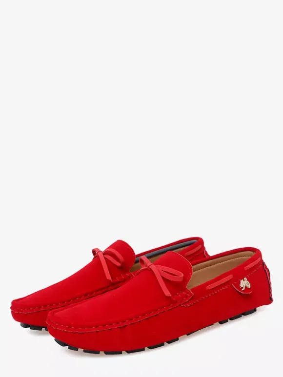 Men's Casual Shoes Suede Bow Slip On Driving Shoes
