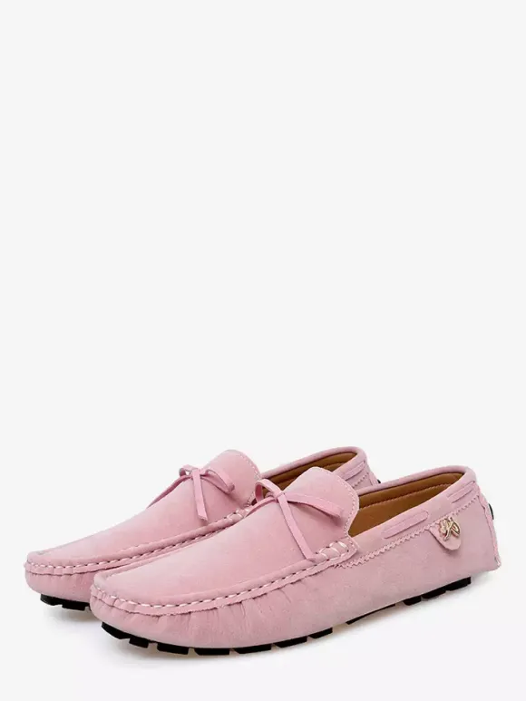 Men's Casual Shoes Suede Bow Slip On Driving Shoes