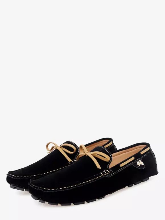 Men's Casual Shoes Suede Bow Slip On Driving Shoes