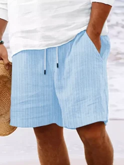 Men's Casual Shorts Drawstring Waist Lightweight Summer Beach Shorts