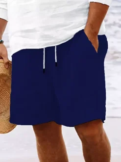 Men's Casual Shorts Drawstring Waist Lightweight Summer Beach Shorts