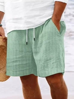 Men's Casual Shorts Drawstring Waist Lightweight Summer Beach Shorts