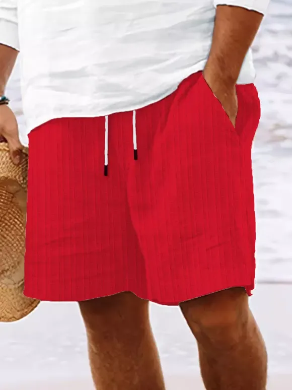 Men's Casual Shorts Drawstring Waist Lightweight Summer Beach Shorts