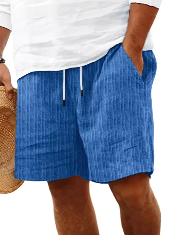 Men's Casual Shorts Drawstring Waist Lightweight Summer Beach Shorts