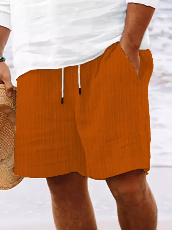 Men's Casual Shorts Drawstring Waist Lightweight Summer Beach Shorts