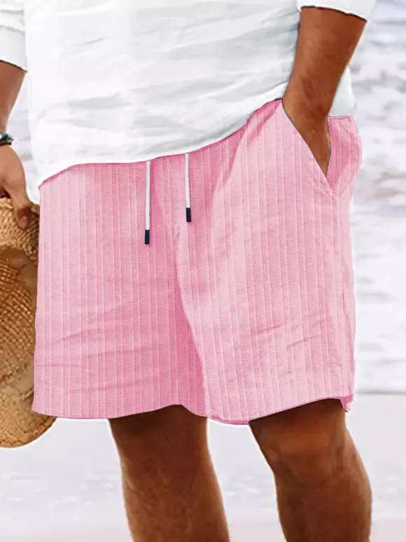 Men's Casual Shorts Drawstring Waist Lightweight Summer Beach Shorts