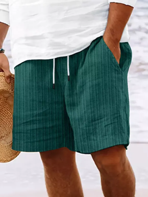 Men's Casual Shorts Drawstring Waist Lightweight Summer Beach Shorts